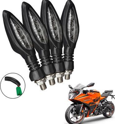 CROXIV Front, Rear LED Indicator Light for KTM RC 200, Universal For Bike(White)