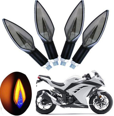 REPLEY Front, Rear LED Indicator Light for Kawasaki Ninja 300(Yellow, Blue)