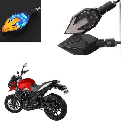 Vagary Front, Rear LED Indicator Light for Mahindra Mojo(Blue, Yellow)