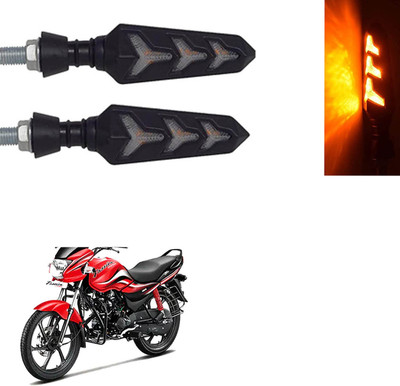 Vagary Front, Rear LED Indicator Light for Hero Passion(Yellow)