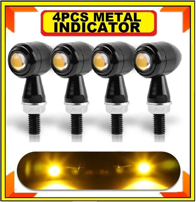 HALLOWS Front, Rear, Side LED Indicator Light for Universal For Bike Universal For Bike(Yellow)