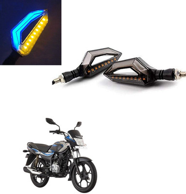 Vagary Front, Rear LED Indicator Light for Bajaj Platina 125(Blue, Yellow)