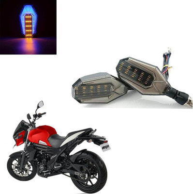Vagary Front, Rear LED Indicator Light for Mahindra Mojo(Blue, Yellow)