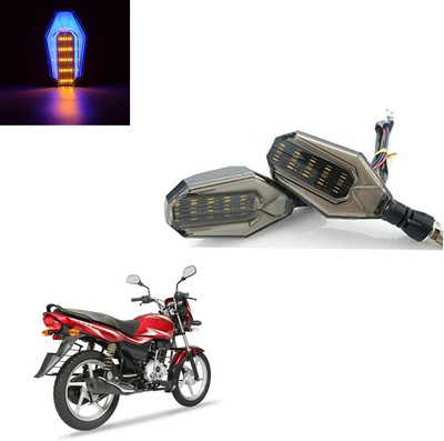 Vagary Front, Rear LED Indicator Light for Bajaj Platina 100(Blue, Yellow)