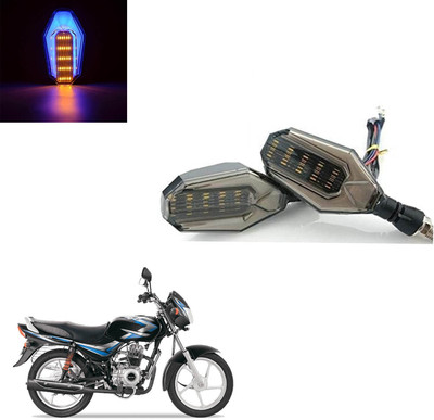 Vagary Front, Rear LED Indicator Light for Bajaj CT 100(Blue, Yellow)