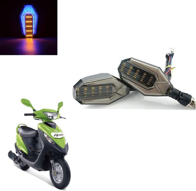 Vagary Front, Rear LED Indicator Light for Mahindra Flyte(Blue, Yellow)