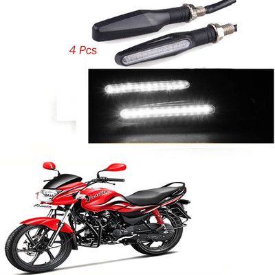 BRPEARl Front, Rear LED Indicator Light for Hero Passion Pro(White)