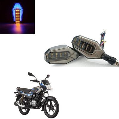 Vagary Front, Rear LED Indicator Light for Bajaj Platina 125(Blue, Yellow)