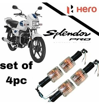 Splendor Front, Rear, Side Flasher Indicator Light for Hero Splendor, Splendor Plus, Splendor Pro(White)