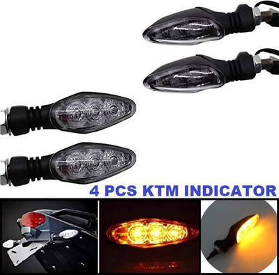 TRYFLY Rear, Side LED Indicator Light for Universal For Bike Universal For Bike(Amber)