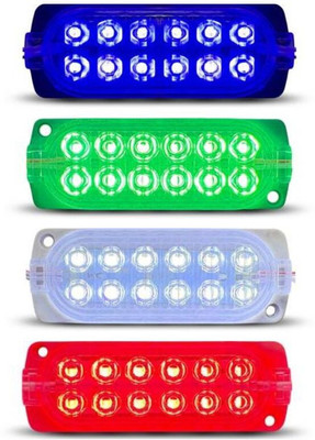 TRYFLY Universal 12 LED Module Light (4PC 4 COLOR) 24V For Trucks, Bus, E Rickshaw, Car Brake Light Car, Motorbike, Truck, Van LED (12 V, 10 W)(Universal For Car, Pack of 4)