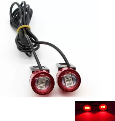 Autozap LED Eagle Eye Lamp DRL Strobe Light with Flashing Handle Light Red License Plate Light Motorbike, Truck, Car LED for TVS (12 V, 4 W)(Universal For Bike, Universal For Car, Pack of 2)