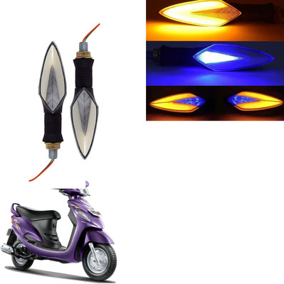 Vagary Front, Rear LED Indicator Light for Mahindra Rodeo RZ(Blue, Yellow)