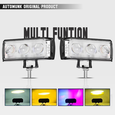 automunk 3 LENS FOG LIGHT Headlight, Fog Lamp Car, Motorbike LED (12 V, 40 W)(Universal For Bike, Universal For Car)