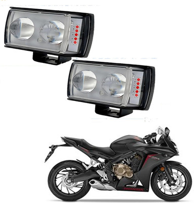 BXtremeZ Double Led White-Yellow Fog Light with Red & Blue Strobe With On-Off Switch -263 Fog Lamp Motorbike LED for Honda (12 V, 36 W)(CBR 250R, Pack of 3)