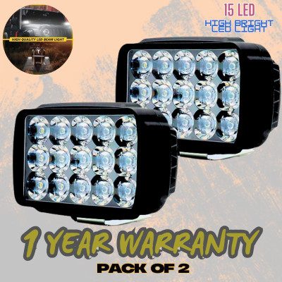 somefly L-2 Ultra Bright 15 led fog light set Fog Lamp Car, Motorbike, Truck, Van LED (12 V, 15 W)(Universal For Bike, Universal For Car, Pack of 2)