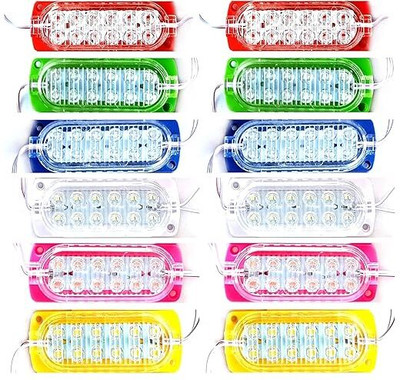 StrawHat 12 PCS DC 12 Volt 3 Watt (12 LED) Waterproof LED Module Light Multipurpose Use Indicator Light Car, Motorbike, Van LED (12 V, 3 W)(6 Series, Pack of 12)