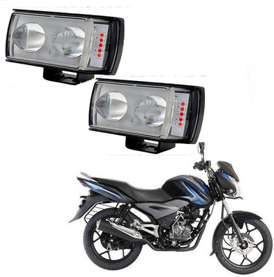 BXtremeZ Double Led White-Yellow Fog Light with Red & Blue Strobe With On-Off Switch -210 Fog Lamp Motorbike LED for Bajaj (12 V, 36 W)(Discover 125 M, Pack of 3)