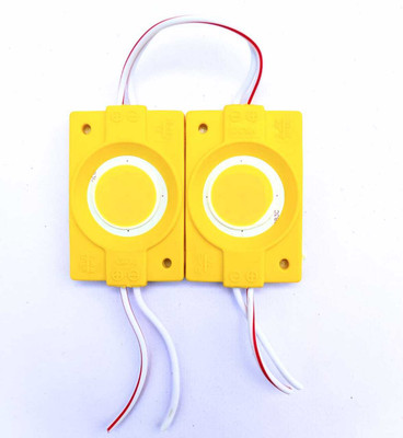 AVERAGE Pack of 2(Yellow) - 2.4W 12V DC Coin Shape water-proof self adhesive LED Module Interior Light Motorbike, Car, Truck, Van LED (12 V, 2.4 W)(Universal For Bike, Universal For Car, Pack of 2)