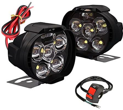 GTRIDE Imported 6 LED Waterproof Heavy Duty Fog Light Spot Beam With Handlebar Switch Back Up Lamp, Fog Lamp, Headlight, Indicator Light, License Plate Light, Tail Light Car, Motorbike, Truck, Van LED (12 V, 55 W)(Universal For Bike, Universal For Car, Pack of 1)