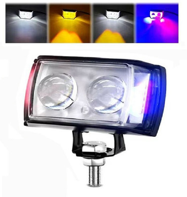 TRYFLY TR-5 Yellow/White with Red/Blue 30W DC 9V-60V Dual Lens Fog Light Fog Lamp, Headlight Car, Motorbike, Truck, Van LED (12 V, 60 W)(Universal For Car, Pack of 1)
