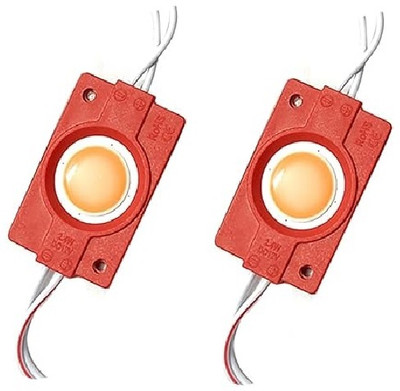 AVERAGE Pack of 2(Red) - 2.4W 12V DC Coin Shape water-proof self adhesive LED Module Interior Light Motorbike, Car, Truck, Van LED (12 V, 2.4 W)(Universal For Bike, Universal For Car, Pack of 2)