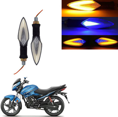Vagary Front, Rear LED Indicator Light for Hero Glamour(Blue, Yellow)