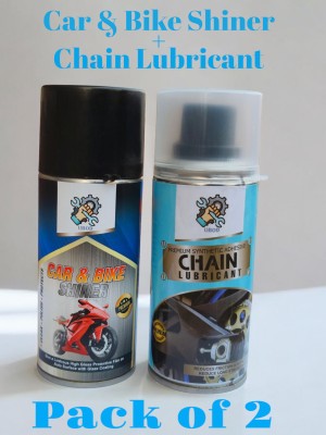 Ubod SJLS005 Bike Chain Lubricant and Bike Shiner Spray For Motorcycle and Bicycle Chain Oil(300 ml, Pack of 2)