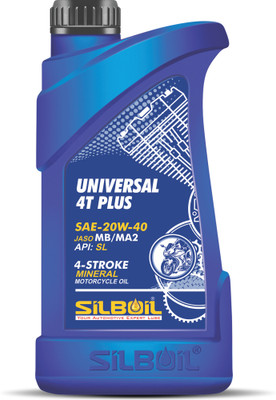 SILBOIL UNIVERSAL 4T-PLUS 20W-40 (API: SL) ( JASO: MB/MA-2) High Performance Mineral Engine Oil(900 ml, Pack of 1)