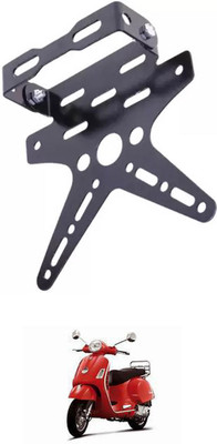 E-Shoppe REAR NUMBER PLATE STAY SMALL AND TAIL TIDY VISOR (BLACK) For Piaggio Vespa Bike Number Plate(Aluminium 10 cm  x  15 cm)