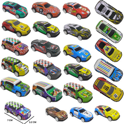 10 Alloy Metal Pull Back Mini Race Cars Set for Kids - Color & Design May Vary(Multi, Pack of: 10)