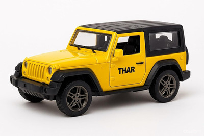 GODEX Metal Die-Cast Thar Car Pull Back & Openable Doors Metal Jeep Model(Yellow Color, Pack of: 1)