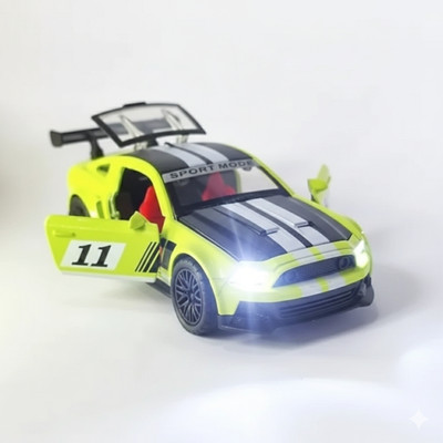 kidcraze Die Caste Metal Toy Car with - Pull Back Action and Openable Door light & music(Green, Pack of: 1)