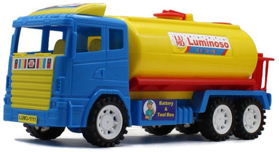 neoinsta shopping Friction based Big size oil tanker truck toy for kids Blue and Yellow colour(Blue, Yellow, Pack of: 1)