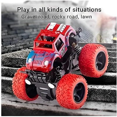 Friction Powered Monster Truck , Push & Go 4WD Off-Road Car for Kids(Multi, Pack of: 1)