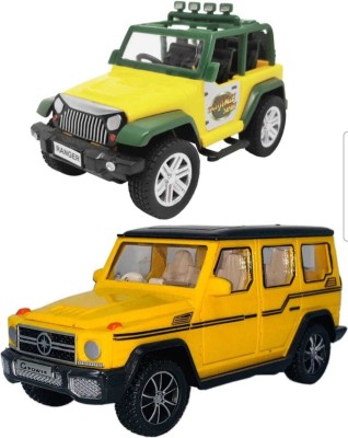 Shree Jee G POWER JEEP (YELLOW) AND JUNGLE SAFARI CENTY COMBO OF 2PCS PACK IN 1(Yellow, Pack of: 2)