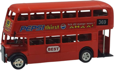 Shree Jee DOUBLE DECKER DELUXE BUS WITH PULL BACK ACTION TOY(Red, Pack of: 1)