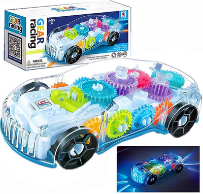 HASHONE 3D Baby Car Toy with 360 Degree Rotation, Gear Simulation Mechanical Car(Multicolor)
