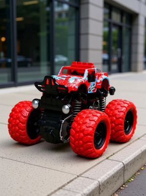 ATHARV Mini Monster Truck Pull Back Cars Toys, 4 Wheel Drive Vehicles for Kids Plastic(Red, Pack of: 1)