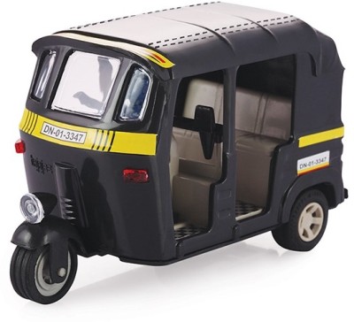 SHRISHA CREATION Plastic Cng Auto Rickshaw Toy For Kids Vehicle Model Toy For Kids Pull Back Toys(Multicolor, Pack of: 1)