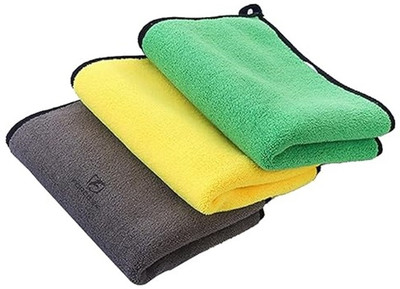 CLEANSKY Microfiber Vehicle Washing  Cloth(Pack Of 3, 800 GSM)