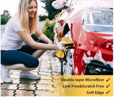 NIMYANK Microfiber Vehicle Washing  Cloth(Pack Of 3, 500 GSM)