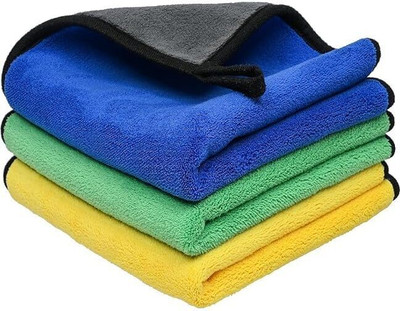 Amonest Microfiber Vehicle Washing  Cloth(Pack Of 3, 800 GSM)