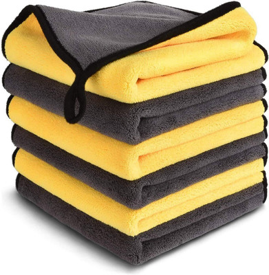 QNJL Microfiber Vehicle Washing  Cloth(Pack Of 6, 500 GSM)