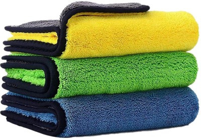 Naveeneha Microfiber Vehicle Washing  Cloth(Pack Of 3, 600 GSM)