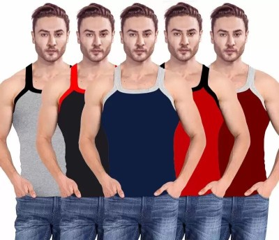 Cotton Fabric Gym Vest(Pack of 5)
