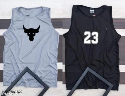 DevilsonS Poly Cotton Fabric Gym Vest(Pack of 2)