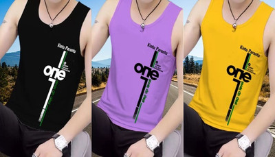 Lecowar Polyester Fabric Gym Vest(Pack of 3)