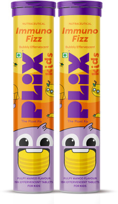 The Plant Fix Plix Kids ImmunoFizz Effervescent | Complete Daily Nutrition & Immunity Support(2 x 15 Tablets)