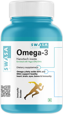 HALEUP Swasa Vegan Omega 3 Capsules, 500 mg || Nanotech Inside II Enriched with EPA/DHA(30 Capsules)